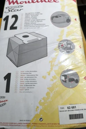 BOLSA ASPIRADOR MOULINEX POWER STAR, PAQUETE 12 BOLSAS+1FILTRO, A26B07 Última Oportunidad