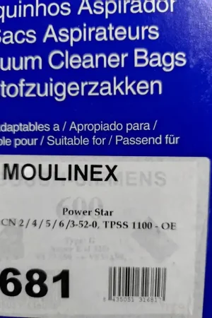 BOLSA ASPIRADOR MOULINEX, POWER STAR, VER MODELOS, PAQUETE 5 BOLSAS,TPSS1100 Oferta